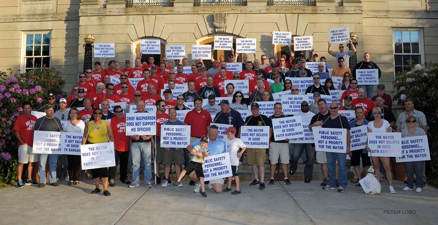 Waltham Police and Fire Stand In Unity During Informational Picket